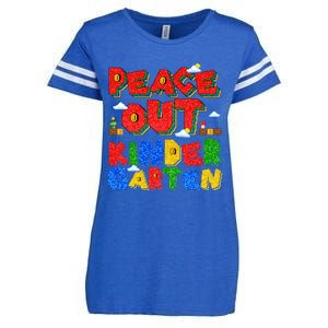 Peace Out Kindergarten Goodbye Kindergarten Hello Summer Gift Enza Ladies Jersey Football T-Shirt