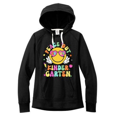 Peace Out Kindergarten Last Day Of Shool Women's Fleece Hoodie