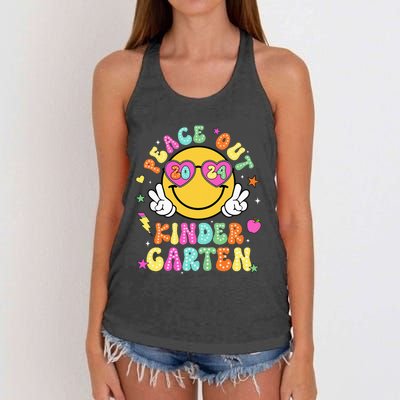 Peace Out Kindergarten Last Day Of Shool Women's Knotted Racerback Tank