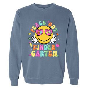 Peace Out Kindergarten Last Day Of Shool Garment-Dyed Sweatshirt