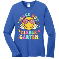 Peace Out Kindergarten Last Day Of Shool Ladies Long Sleeve Shirt