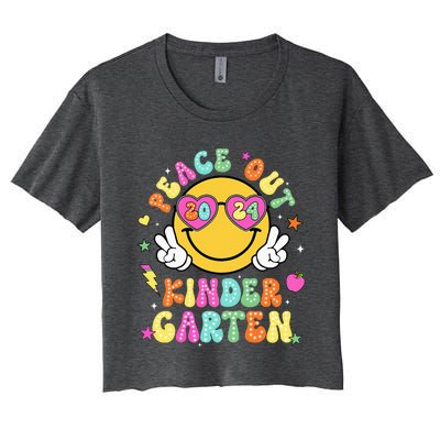 Peace Out Kindergarten Last Day Of Shool Women's Crop Top Tee