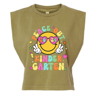 Peace Out Kindergarten Last Day Of Shool Garment-Dyed Women's Muscle Tee