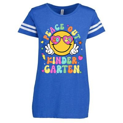 Peace Out Kindergarten Last Day Of Shool Enza Ladies Jersey Football T-Shirt