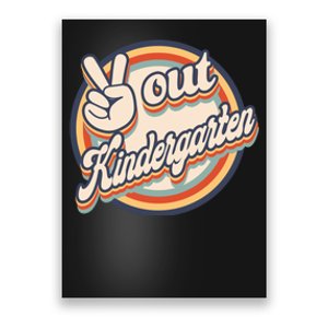 Peace Out Kindergarten Retro Graduation Class Of 2022 Gift Poster