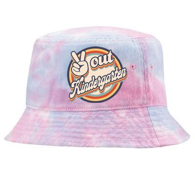 Peace Out Kindergarten Retro Graduation Class Of 2022 Gift Tie-Dyed Bucket Hat