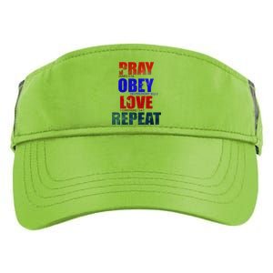 Pray Obey Love Repeat Christian Bible Quote Adult Drive Performance Visor