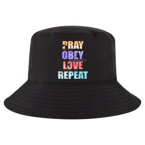 Pray Obey Love Repeat Christian Bible Quote Cool Comfort Performance Bucket Hat