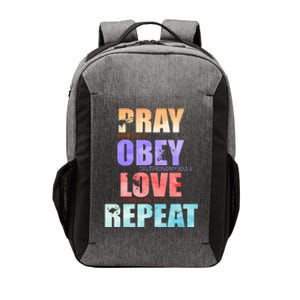 Pray Obey Love Repeat Christian Bible Quote Vector Backpack