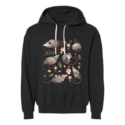 Possum Opossum Lover Owner Cottagecore Kawaii Garment-Dyed Fleece Hoodie