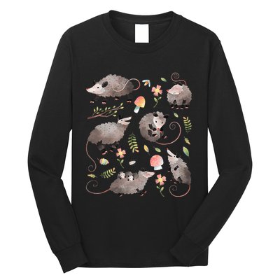 Possum Opossum Lover Owner Cottagecore Kawaii Long Sleeve Shirt