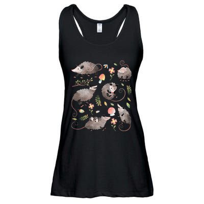Possum Opossum Lover Owner Cottagecore Kawaii Ladies Essential Flowy Tank