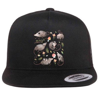 Possum Opossum Lover Owner Cottagecore Kawaii Flatbill Hat