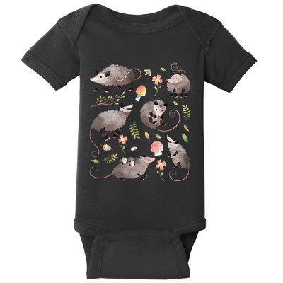 Possum Opossum Lover Owner Cottagecore Kawaii Baby Bodysuit