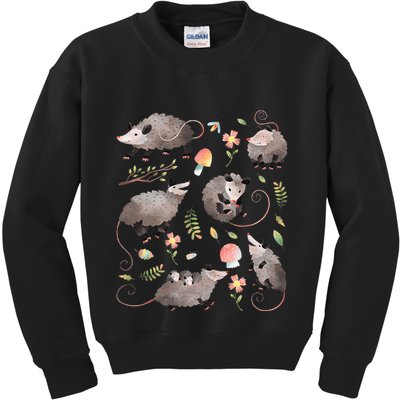 Possum Opossum Lover Owner Cottagecore Kawaii Kids Sweatshirt