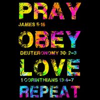 Pray Obey LoveRepeat Bible Verse Christian Bible Quote Backpack