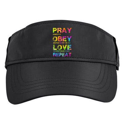 Pray Obey LoveRepeat Bible Verse Christian Bible Quote Adult Drive Performance Visor