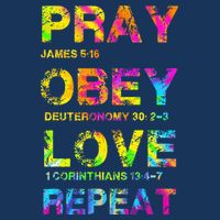 Pray Obey LoveRepeat Bible Verse Christian Bible Quote Tall T-Shirt