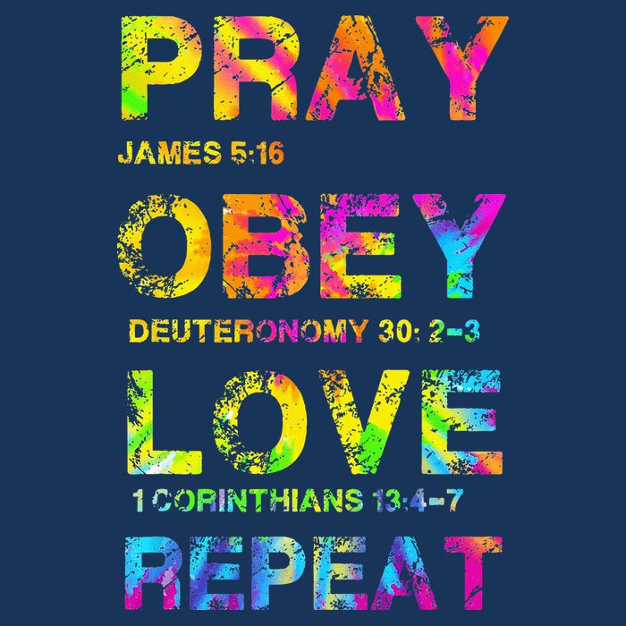 Pray Obey LoveRepeat Bible Verse Christian Bible Quote Tall T-Shirt
