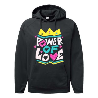 POWER OF LOVE Valentines Day Women I Love You Performance Fleece Hoodie