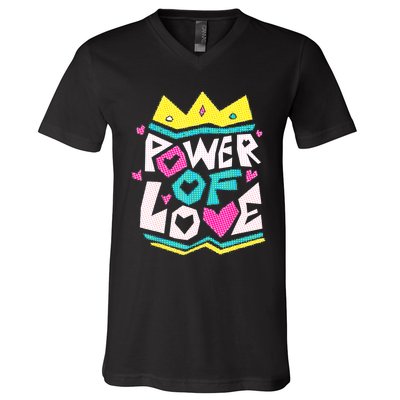 POWER OF LOVE Valentines Day Women I Love You V-Neck T-Shirt