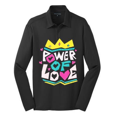 POWER OF LOVE Valentines Day Women I Love You Silk Touch Performance Long Sleeve Polo