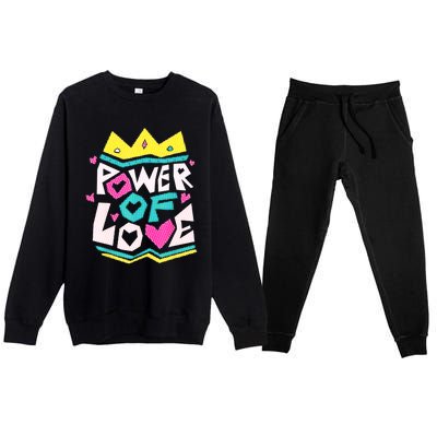 POWER OF LOVE Valentines Day Women I Love You Premium Crewneck Sweatsuit Set