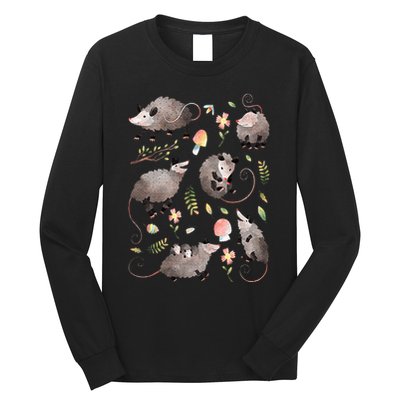 Possum Opossum Lover Owner Cottagecore Cute Kawaii Long Sleeve Shirt