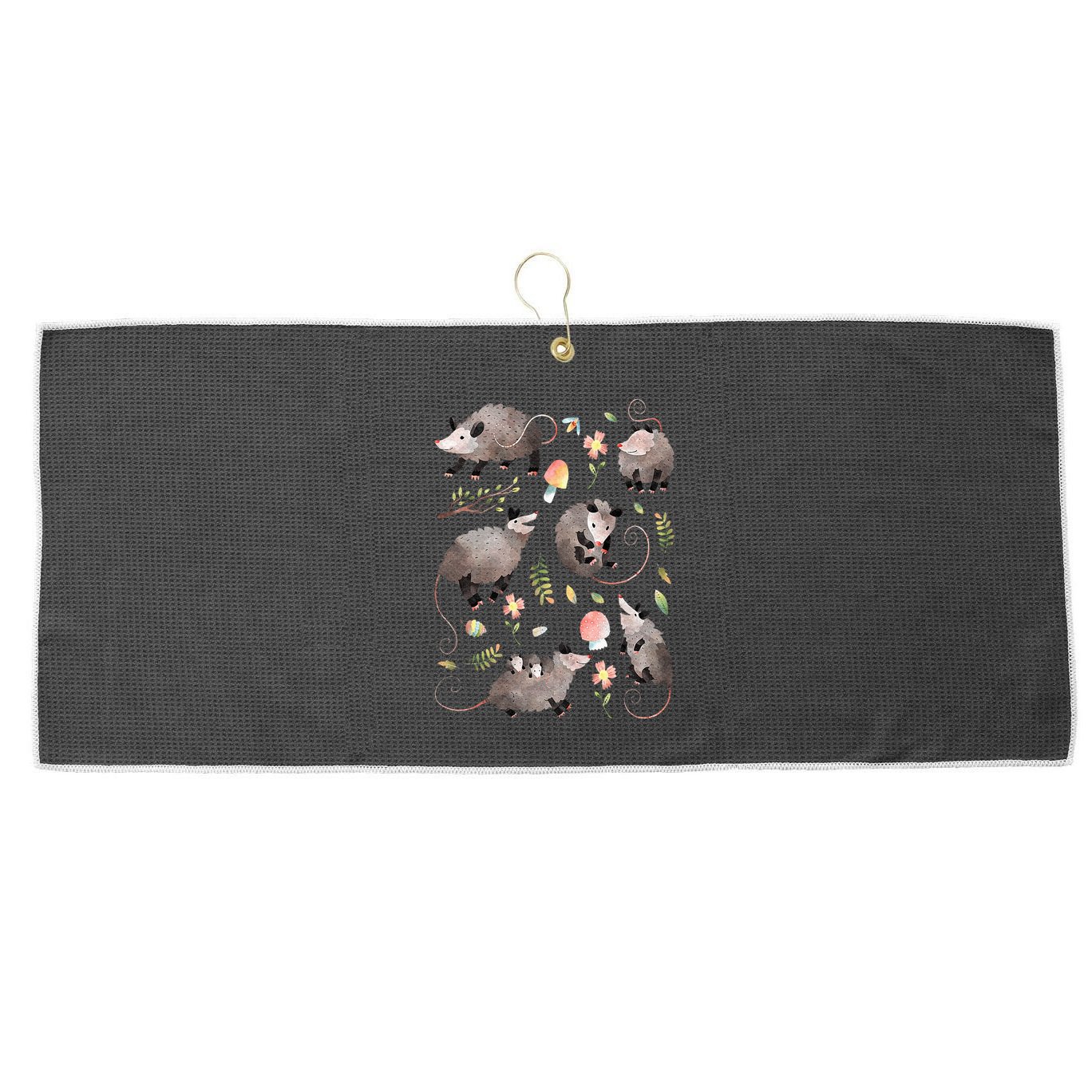 Possum Opossum Lover Owner Cottagecore Cute Kawaii Large Microfiber Waffle Golf Towel
