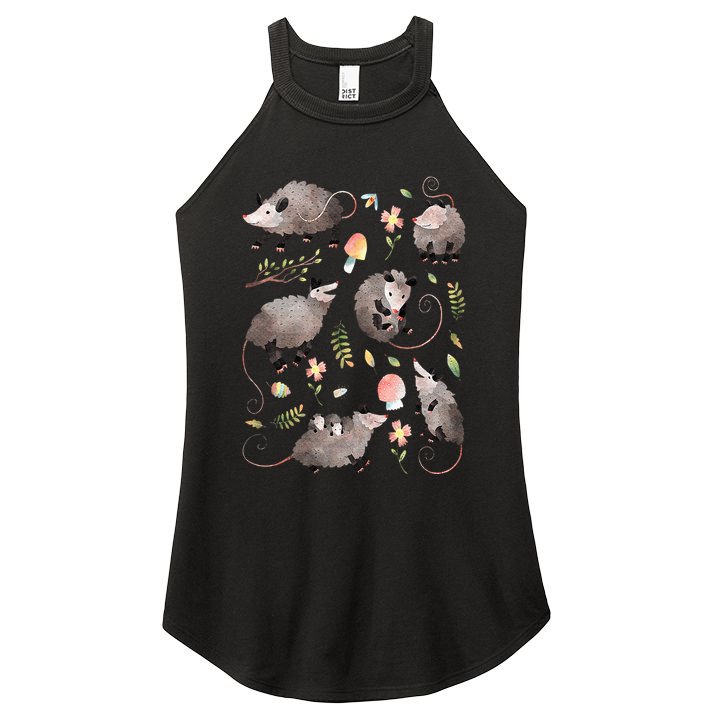 Possum Opossum Lover Owner Cottagecore Cute Kawaii Women's Perfect Tri Rocker Tank