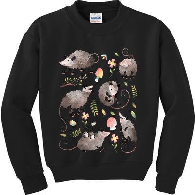 Possum Opossum Lover Owner Cottagecore Cute Kawaii Kids Sweatshirt