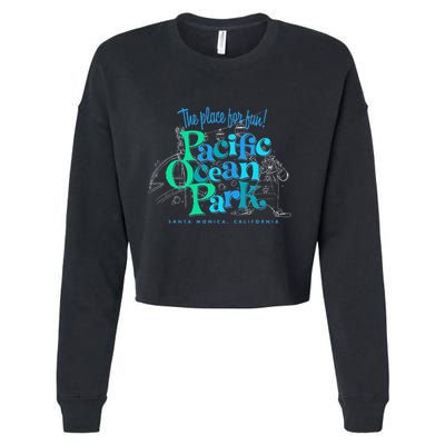 Pacific Ocean Los Angeles Park Retro Vintage Cropped Pullover Crew