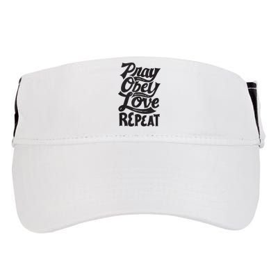 Pray Obey Love Repeat Christian Bible Verse Quote Faith Adult Drive Performance Visor