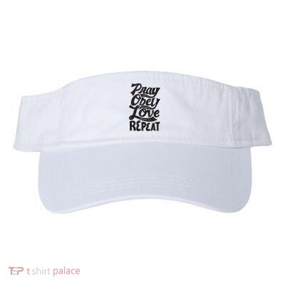 Pray Obey Love Repeat Christian Bible Verse Quote Faith Visor