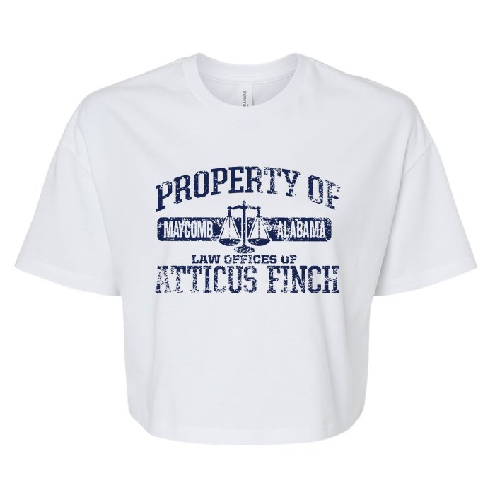 Property Of Law Offices Of Atticus Finch Maycomb Distressed Bella+Canvas Jersey Crop Tee