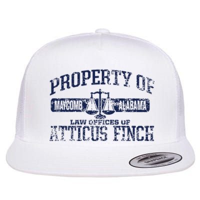 Property Of Law Offices Of Atticus Finch Maycomb Distressed Flat Bill Trucker Hat