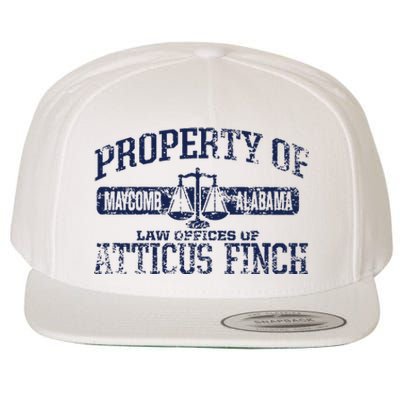 Property Of Law Offices Of Atticus Finch Maycomb Distressed Wool Snapback Cap