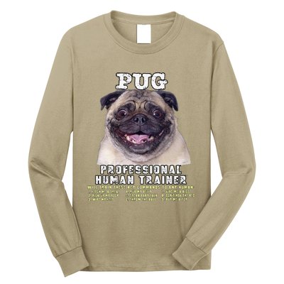 Pug Owner Lover Professional Human Trainer Gift Cute Dog Long Sleeve Shirt