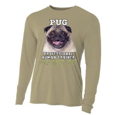 Pug Owner Lover Professional Human Trainer Gift Cute Dog Cooling Performance Long Sleeve Crew