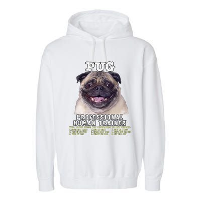 Pug Owner Lover Professional Human Trainer Gift Cute Dog Garment-Dyed Fleece Hoodie