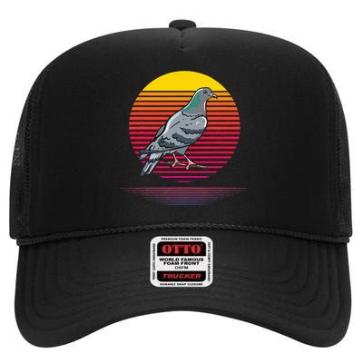 Pigeon Owner Lover Gifts Pigeon Love Gift High Crown Mesh Back Trucker Hat