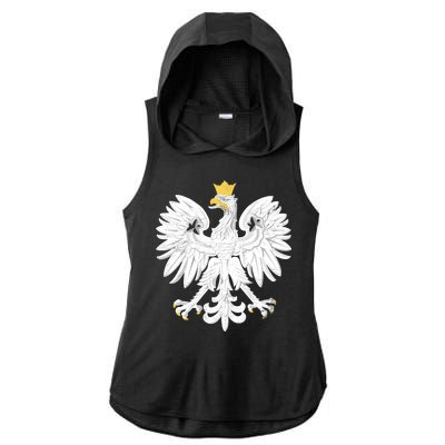 Poland Pride Vintage Eagle Ladies PosiCharge Tri-Blend Wicking Draft Hoodie Tank