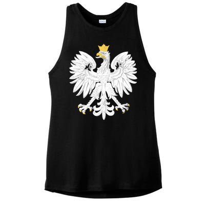 Poland Pride Vintage Eagle Ladies PosiCharge Tri-Blend Wicking Tank