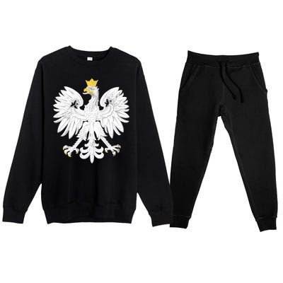 Poland Pride Vintage Eagle Premium Crewneck Sweatsuit Set