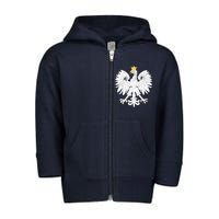 Poland Pride Vintage Eagle Toddler Zip Fleece Hoodie