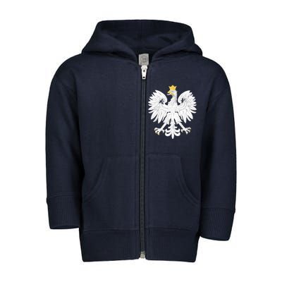 Poland Pride Vintage Eagle Toddler Zip Fleece Hoodie