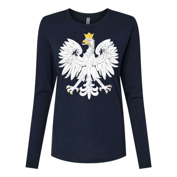 Poland Pride Vintage Eagle Womens Cotton Relaxed Long Sleeve T-Shirt