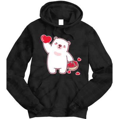 Polar Bear Cute Valentines Day Love Tie Dye Hoodie