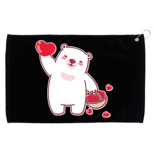 Polar Bear Cute Valentines Day Love Grommeted Golf Towel