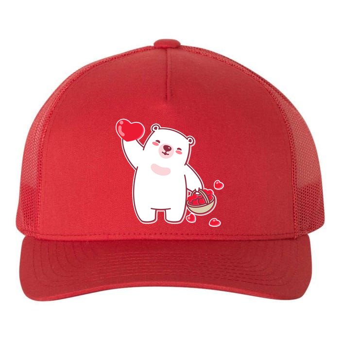 Polar Bear Cute Valentines Day Love Yupoong Adult 5-Panel Trucker Hat